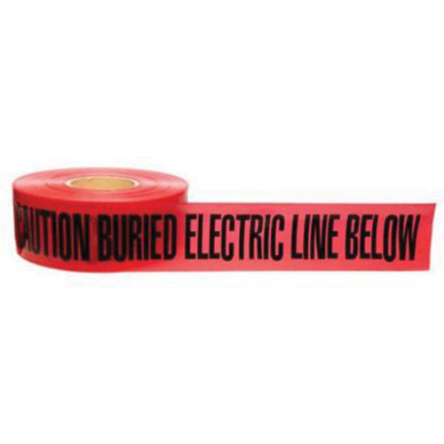 "Buried Electric Line" Identoline&reg; Underground Warning Tape, 3" W x 1000' L, Black on Red Air Extreme Inc.