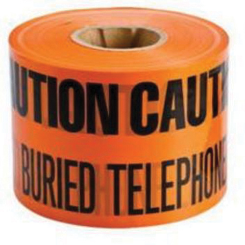 "Buried Telephone Line" Identoline&reg; Underground Warning Tape, 6" W x 1000' L, Black on Orange Air Extreme Inc.