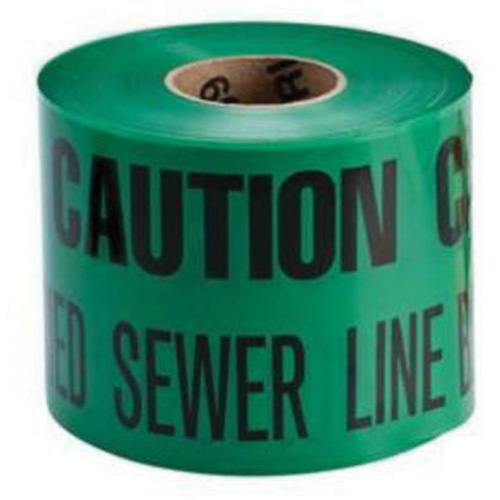"Buried Sewer Line" Identoline&reg; Underground Warning Tape, 6" W x 1000' L, Black on Green Air Extreme Inc.