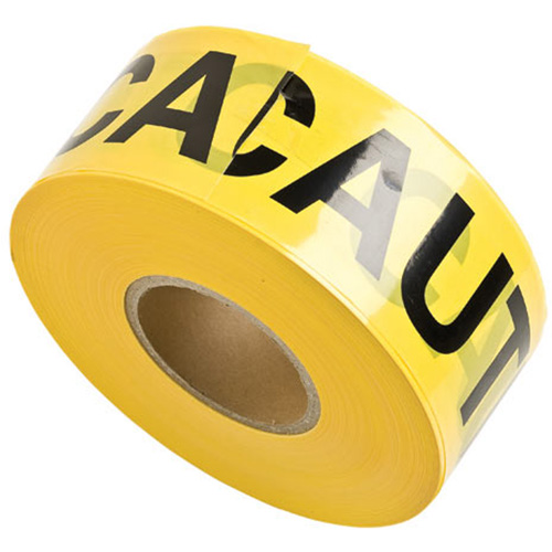Rubans pour barricades, Anglais, 3" la x 1000' lo, 3 mils, Noir sur jaune Air Extreme Inc.