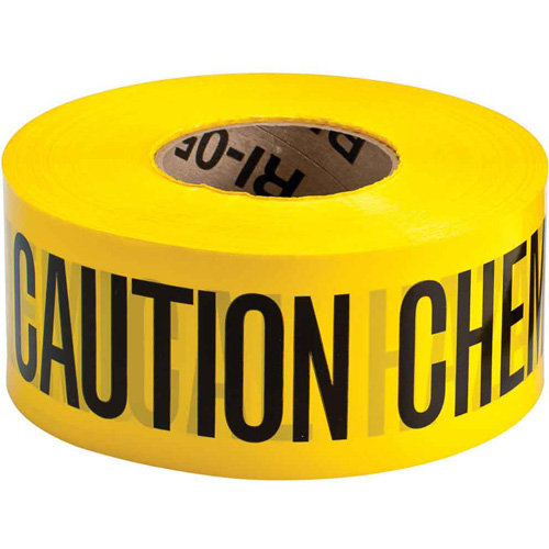 Barricade Tape, English, 3" W x 200' L, 3 mils, Black on Yellow Air Extreme Inc.