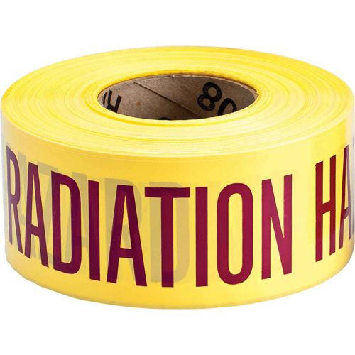 Barricade Tape, English, 3" W x 200' L, 3 mils, Magenta on Yellow Air Extreme Inc.