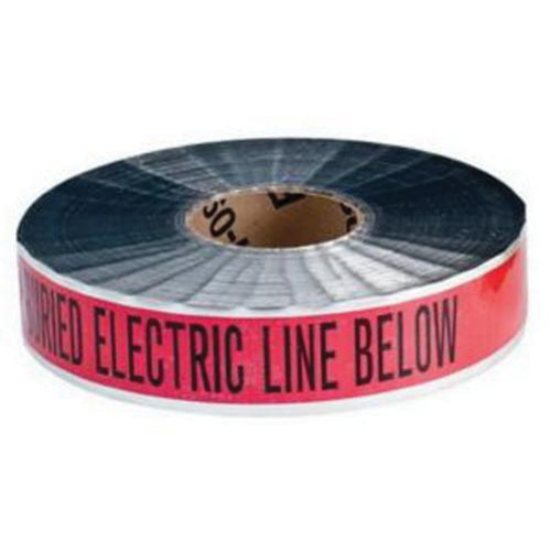 Ruban d'avertissement de danger souterrain Electric Line Identoline, 2" la x 1000' lo, Noir/rouge Air Extreme Inc.