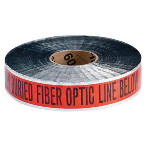 Ruban d'avertissement de danger souterrain Fiber Optic Line Identoline, 2" la x 1000' lo, Noir/orange Air Extreme Inc.