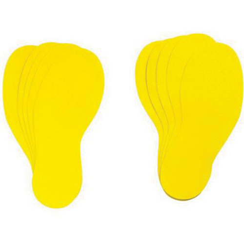 Floor Marking Labels, Footprint, 12" L x 3.75" W, Yellow, Vinyl Air Extreme Inc.