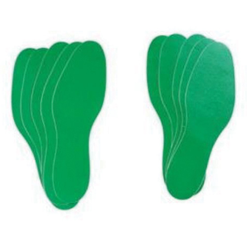 Floor Marking Labels, Footprint, 12" L x 3.75" W, Green, Vinyl Air Extreme Inc.