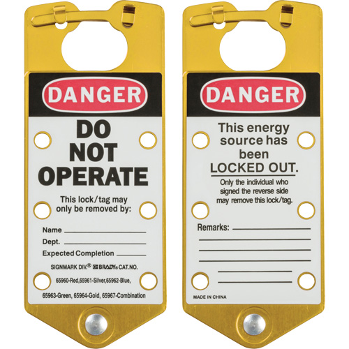 Labeled Lockout Hasps, Yellow Air Extreme Inc.