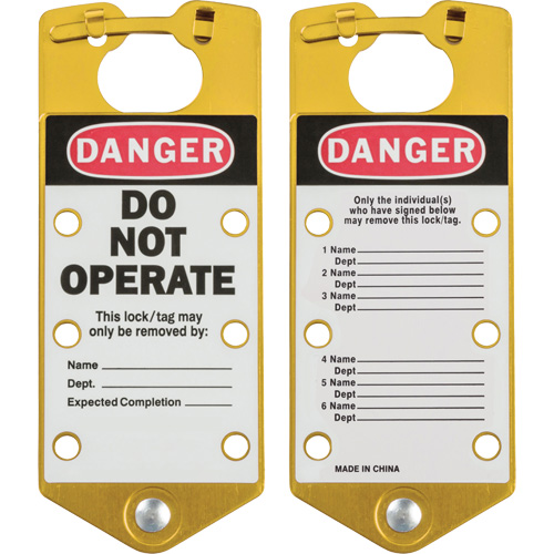 Labeled Lockout Hasps, Yellow Air Extreme Inc.