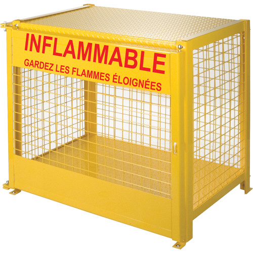 Gas Cylinder Cabinets, 6 Cylinder Capacity, 44" W x 30" D x 37" H, Yellow Air Extreme Inc.