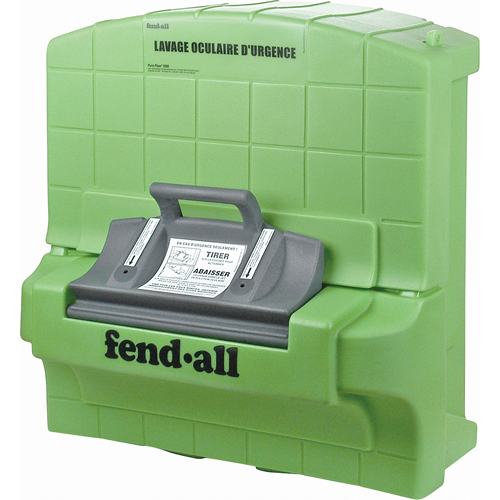 Directives en français pour poste de douche oculaire Fendall Pure Flow 1000, Aliment&eacute; par gravit&eacute;, Capacit&eacute; 7 gal., Conformit&eacute; ANSI Z358.1 Air Extreme Inc.