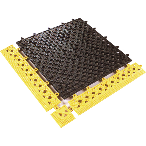 TAPIS MODULAIRE LOK-TYLE 12"X12" JAUNE NOIR, Vinyle, 1' la c, 1' lo, 9/16" &eacute;paisseur, Noir Air Extreme Inc.