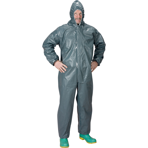 Combinaison &agrave; capuchon de 2,0 mils en tissu r&eacute;sistant aux flammes et aux produits chimiques, Petit, Gris, Tissu ignifug&eacute; Air Extreme Inc.