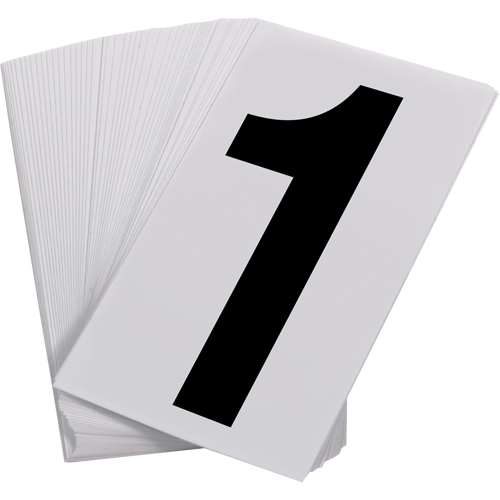 Num&eacute;ros autocollants, 1, 3-1/2" h, Noir sur blanc Air Extreme Inc.