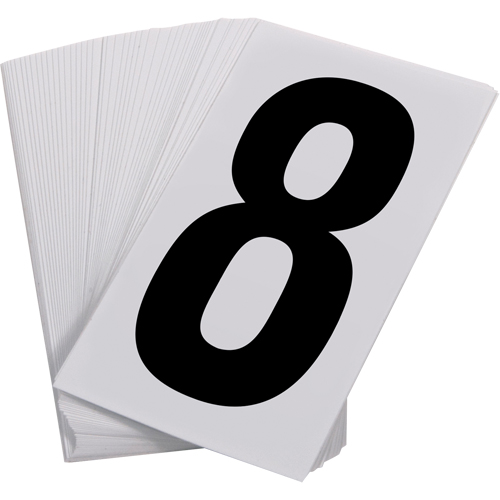 Num&eacute;ros autocollants, 8, 3-1/2" h, Noir sur blanc Air Extreme Inc.