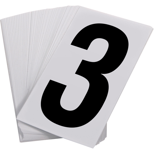 Pressure Sensitive Numbering, 3, 3-1/2" H, Black on White Air Extreme Inc.