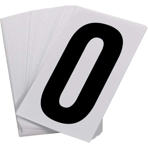 Num&eacute;ros autocollants, 0, 3-1/2" h, Noir sur blanc Air Extreme Inc.
