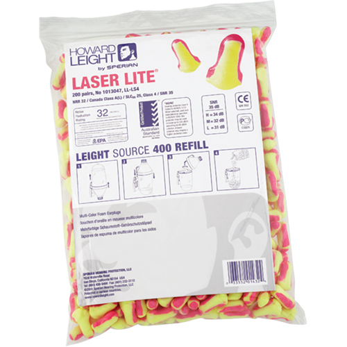 Bouchons d'oreilles jetables Laser Lite de Howard Leight, Vrac - Sac en poly Air Extreme Inc.