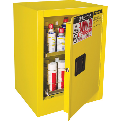 Sure-Grip&reg; EX Benchtop Flammable Safety Cabinet, 24 gal., 1 Door, 21" W x 27" H x 18" D Air Extreme Inc.