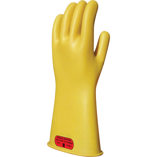 Yellow Natural Rubber Insulating Gloves, ASTM Class 0, Size 8, 14" L Air Extreme Inc.