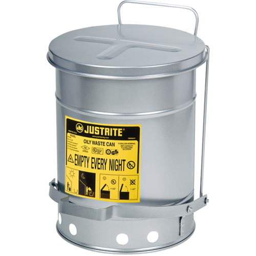 Oily Waste Cans, FM Approved/UL Listed, 6 US Gal., Silver Air Extreme Inc.