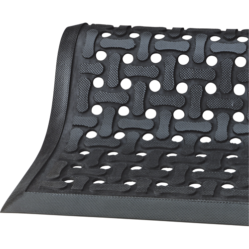 Comfort Flow Mats, Slotted, 2-83/100' x 9-1/12' x 3/8", Black, Nitrile Air Extreme Inc.