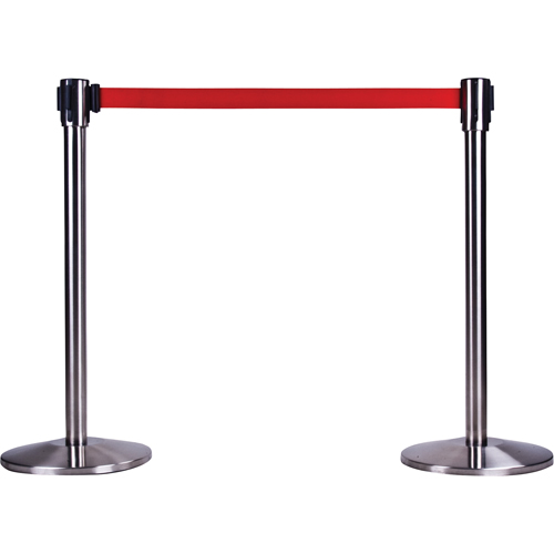 Poteau r&eacute;cepteur pour barri&egrave;res sur pieds pour le contr&ocirc;le des foules, Hauteur de 35", Acier inoxydable Air Extreme Inc.