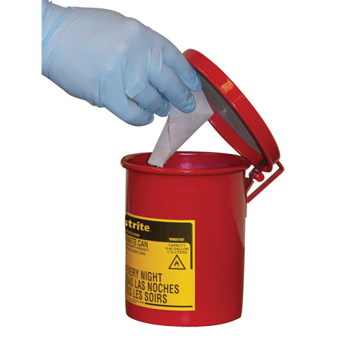 Mini bidons pour d&eacute;chets huileux pour dessus d'&eacute;tabli, Homologu&eacute; FM, 0,45 gal. US, Rouge Air Extreme Inc.