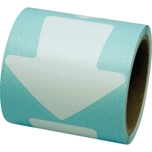 Coloured Floor Marking Decals, Arrow, 4" L x 4" W, White, Vinyl Air Extreme Inc.