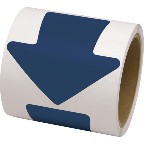 Coloured Floor Marking Decals, Arrow, 4" L x 4" W, Blue, Vinyl Air Extreme Inc.