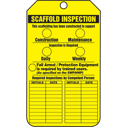 &eacute;tiquettes de s&eacute;curit&eacute; d'inspection et de contr&ocirc;le de l'&eacute;tat de l'&eacute;quipement, Papier cartonn&eacute;, 3-1/8" la x 5-7/8" h, Anglais Air Extreme Inc.