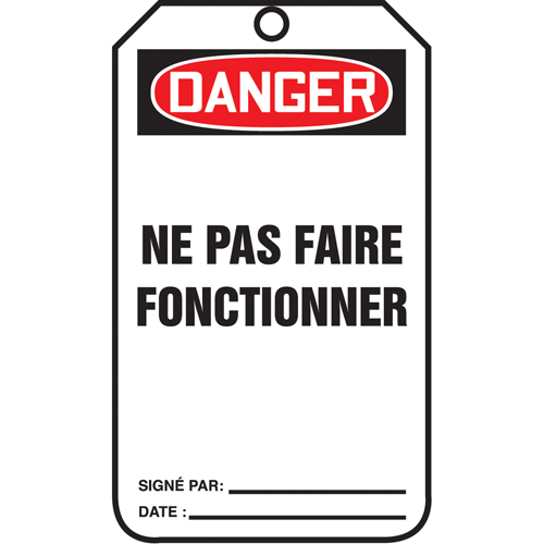 Lockout Tags, Cardstock, 3-1/8" W x 5-7/8" H, French Air Extreme Inc.