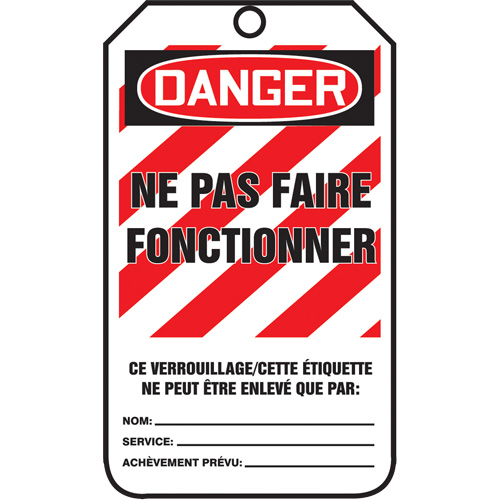 Lockout Tags, Plastic, 3-3/8" W x 5-7/8" H, French Air Extreme Inc.