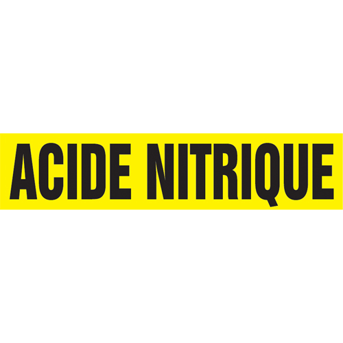 "Acid Nitrique" Pipe Marker, Self-Adhesive, 4" H x 24" W, Black on Yellow Air Extreme Inc.