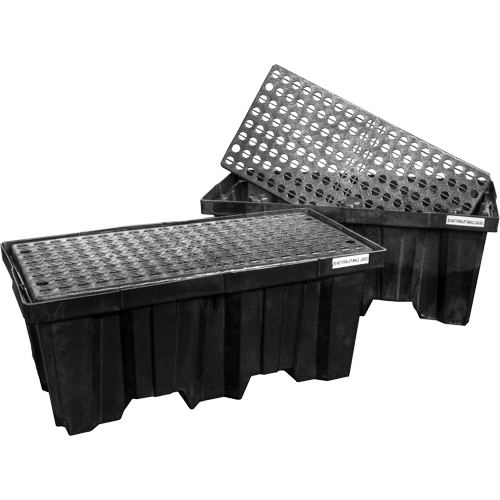 Palettes emboîtables pour contr&ocirc;le des d&eacute;versements, Capacit&eacute; de d&eacute;versement 66 gal. US, 51" x 26" x 21" Air Extreme Inc.