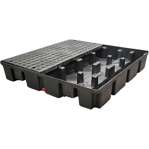 Palette emboîtable sans drain pour contr&ocirc;le des d&eacute;versements, Capacit&eacute; de d&eacute;versement 66 gal. US, 49" x 49" x 10,5" Air Extreme Inc.
