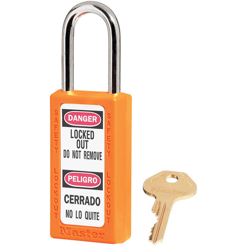 411 Zenex Safety Padlocks, Orange, Keyed Alike, Thermoplastic, 1-1/2" Width Air Extreme Inc.