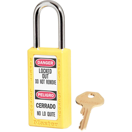 411 Zenex Safety Padlocks, Yellow, Keyed Alike, Thermoplastic, 1-1/2" Width Air Extreme Inc.