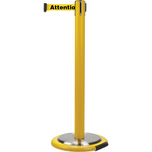 Free-Standing Crowd Control Barrier, Steel, 35" H, Yellow Tape, 7' Tape Length Air Extreme Inc.