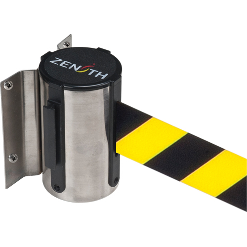 Wall Mount Barrier, Steel, Screw Mount, 7', Black/Yellow Tape Air Extreme Inc.