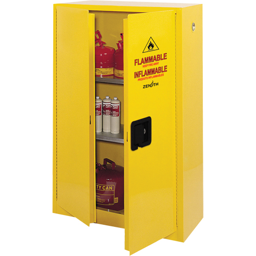 Flammable Storage Cabinet, 45 gal., 2 Door, 43" W x 65" H x 18" D Air Extreme Inc.