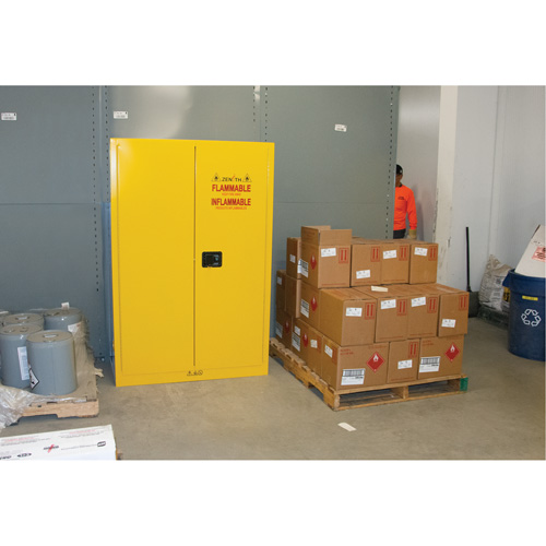 Flammable Storage Cabinet, 45 gal., 2 Door, 43" W x 65" H x 18" D Air Extreme Inc.