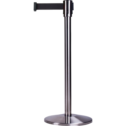 Barri&egrave;res sur pieds pour le contr&ocirc;le des foules, Acier, 35" h, Ruban Noir, Longueur du ruban 12' Air Extreme Inc.
