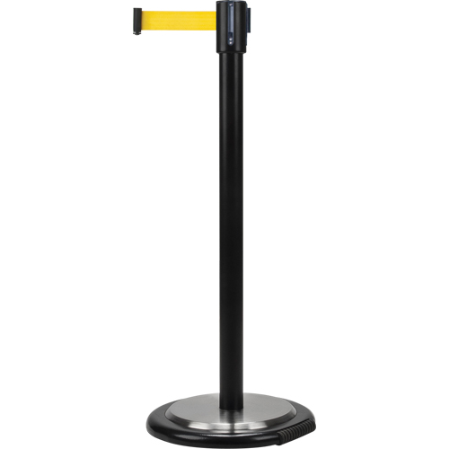 Barri&egrave;res sur pieds pour le contr&ocirc;le des foules, Acier, 35" h, Ruban Jaune, Longueur du ruban 12' Air Extreme Inc.