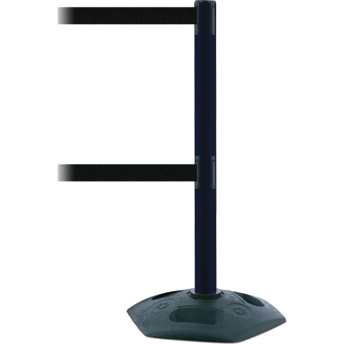 Poteau robuste &agrave; ligne double, Plastique, 38" h, Ruban Noir, Longueur du ruban 7,5' Air Extreme Inc.