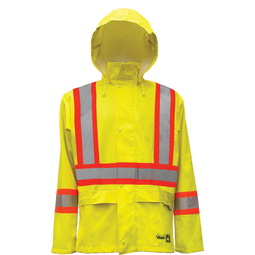 Hi-Vis FR/PU Safety Rain Jackets, Small, High Visibility Lime-Yellow Air Extreme Inc.