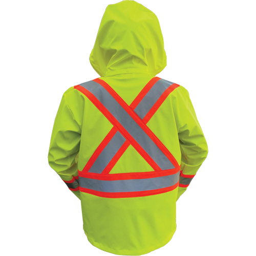 Hi-Vis FR/PU Safety Rain Jackets, Small, High Visibility Lime-Yellow Air Extreme Inc.
