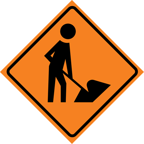 Men at Work Roll-Up Traffic Sign, 29-1/2" x 29-1/2", Vinyl, Pictogram Air Extreme Inc.