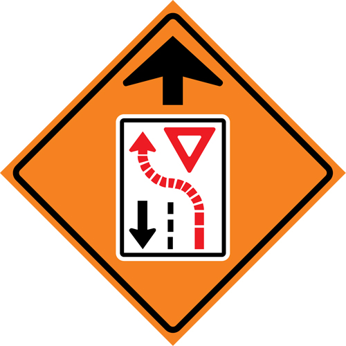 Yield Ahead Roll-Up Traffic Sign, 29-1/2" x 29-1/2", Vinyl, Pictogram Air Extreme Inc.