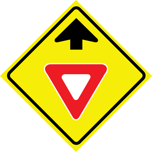"Yield Ahead" Roll-Up Traffic Sign, 36" x 36", Vinyl, Pictogram Air Extreme Inc.