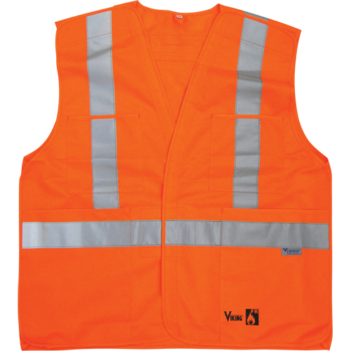 Vestes de s&eacute;curit&eacute; ignifug&eacute;es, Orange haute visibilit&eacute;, Moyen/Petit, Polyester Air Extreme Inc.